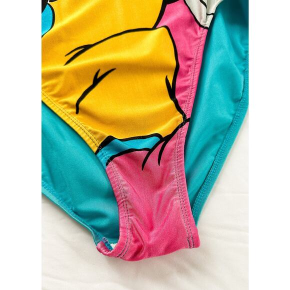 Vintage 90s Disney Mickey Mouse Blue Pink Exercise Jazzercise Leotard One Piece - Picture 5 of 15